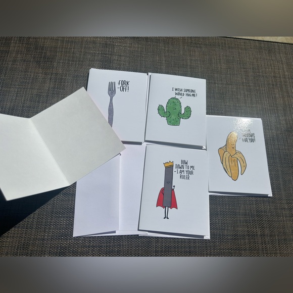 5pk Bundle “blank inside” punny greeting cards - Picture 4 of 4